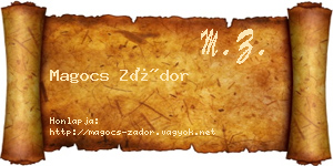 Magocs Zádor névjegykártya
